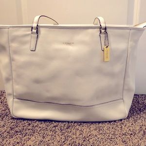 Large White Coach Tote
